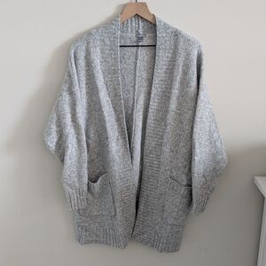 Aerie Gray Wool Blend Knit Cardigan